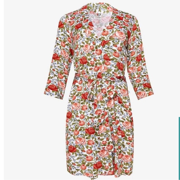 Posh Peanut Alma Maternity Postpartum Bamboo Renia Floral Robe Size L/XL - Picture 2 of 10